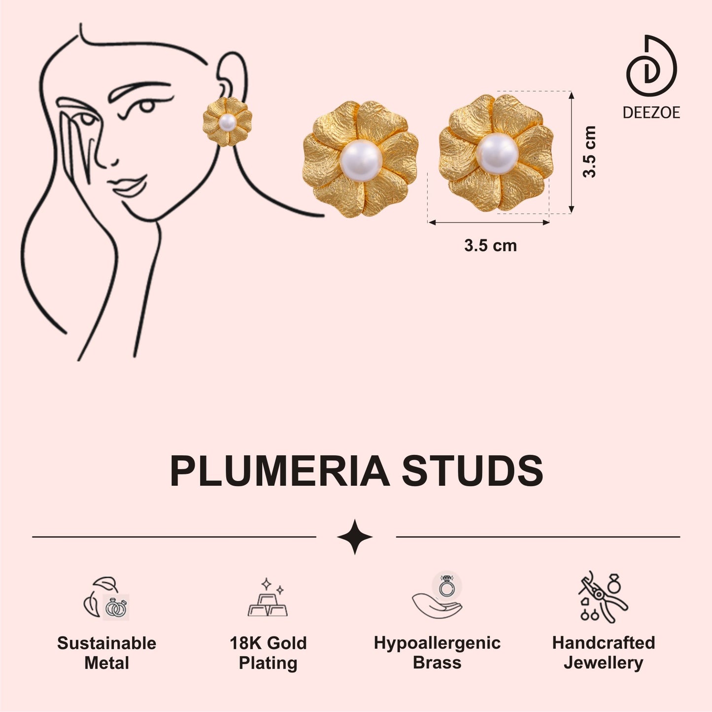 PLUMERIA STUDS