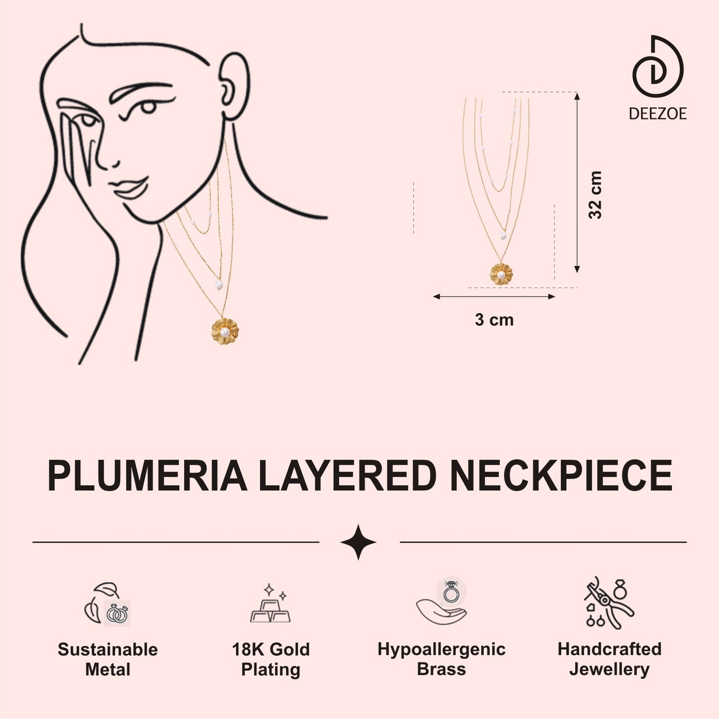 PLUMERIA LAYERED NECKPIECE