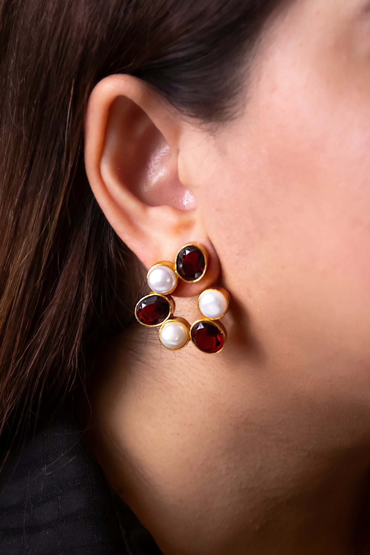 RED DROP STUDS