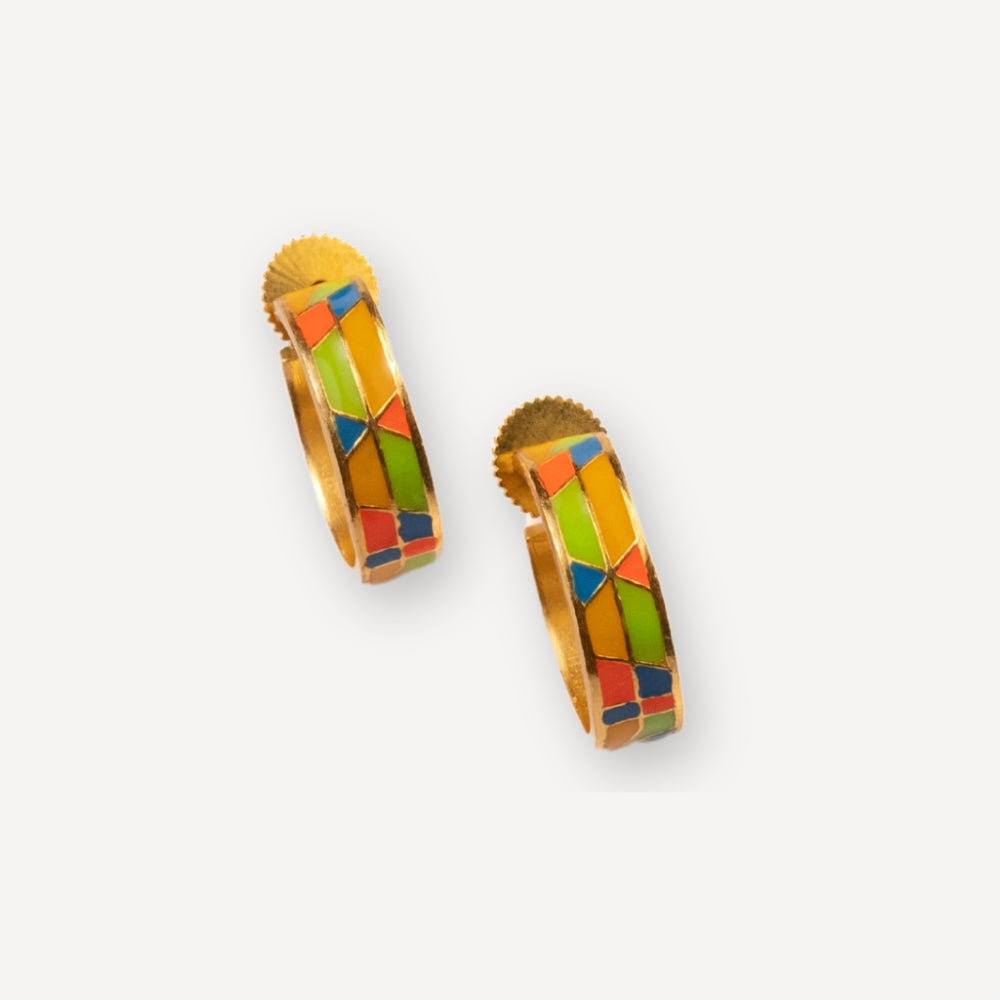 MULTICOLOR ENAMEL HOOPS