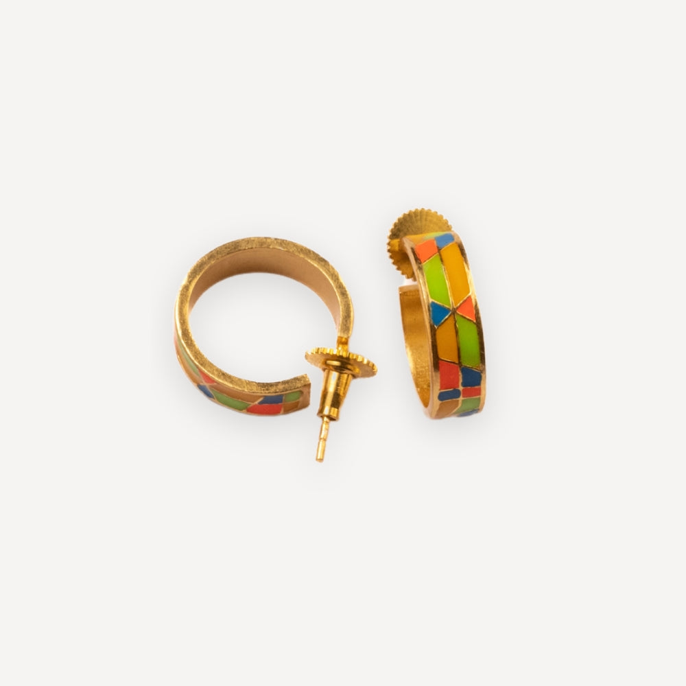 MULTICOLOR ENAMEL HOOPS