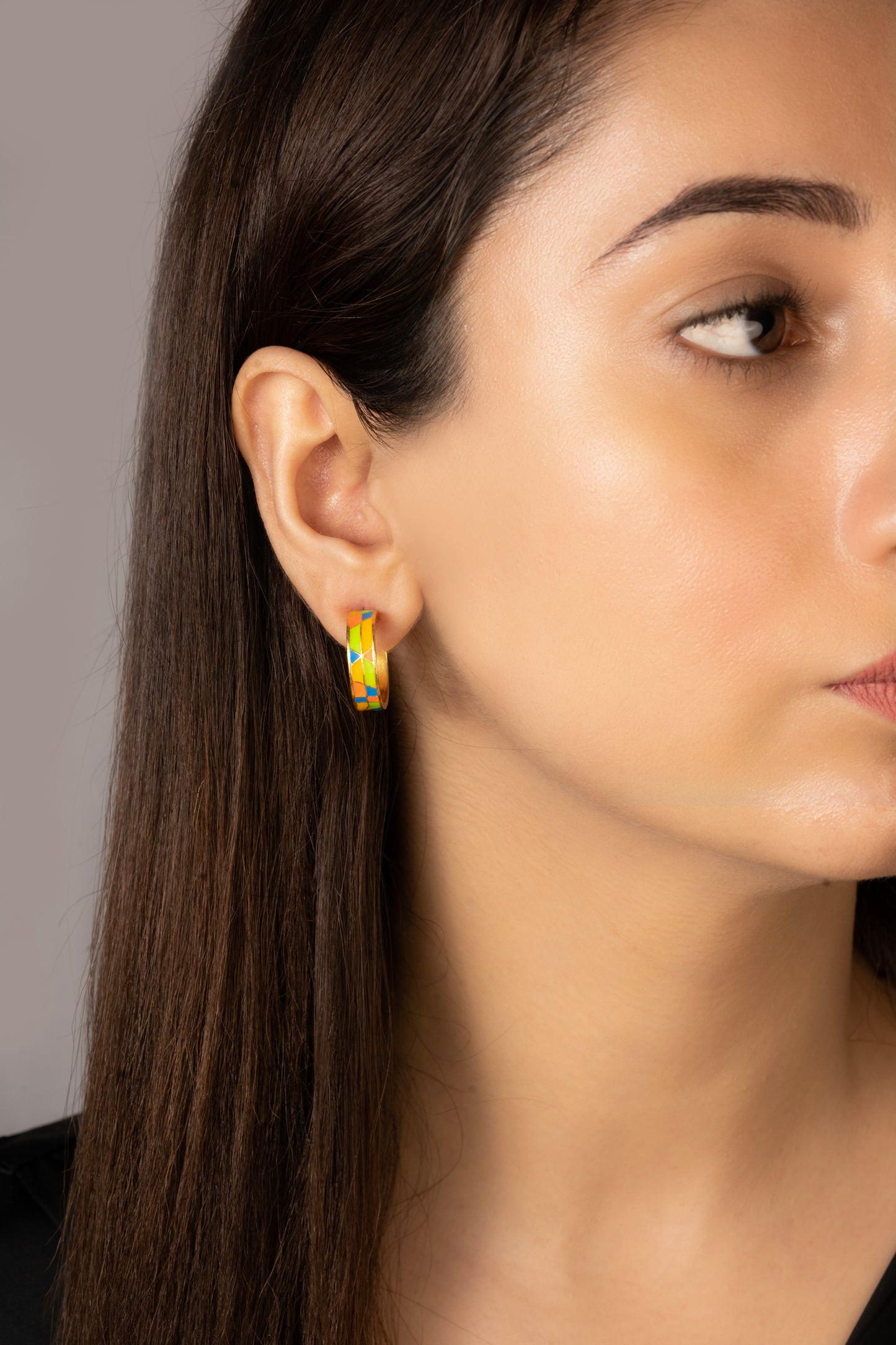 MULTICOLOR ENAMEL HOOPS