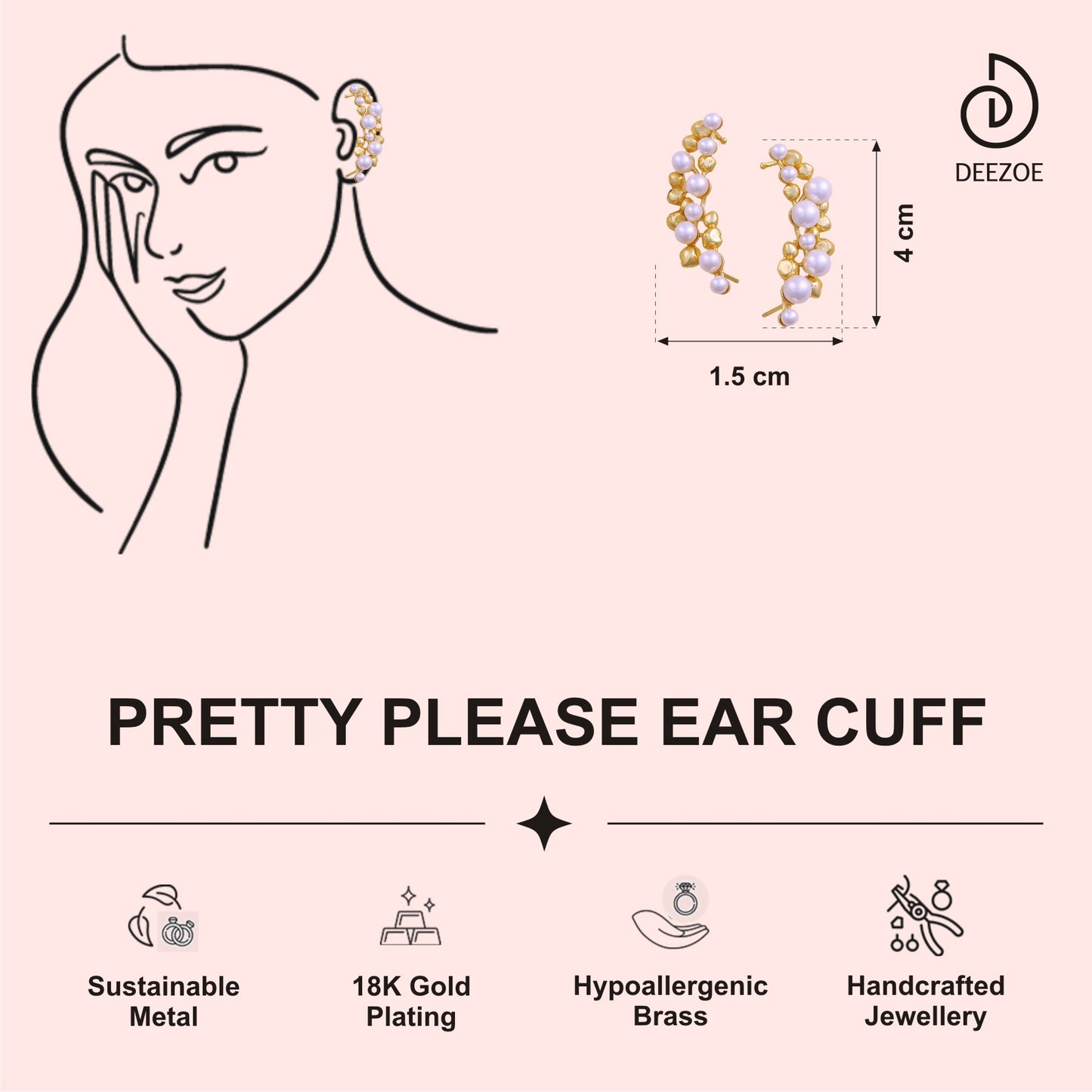 PRETTY PLEASE EAR CUFF - GOLDEN