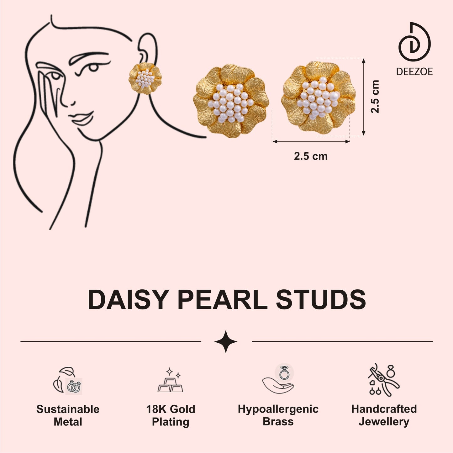 DAISY PEARL STUDS