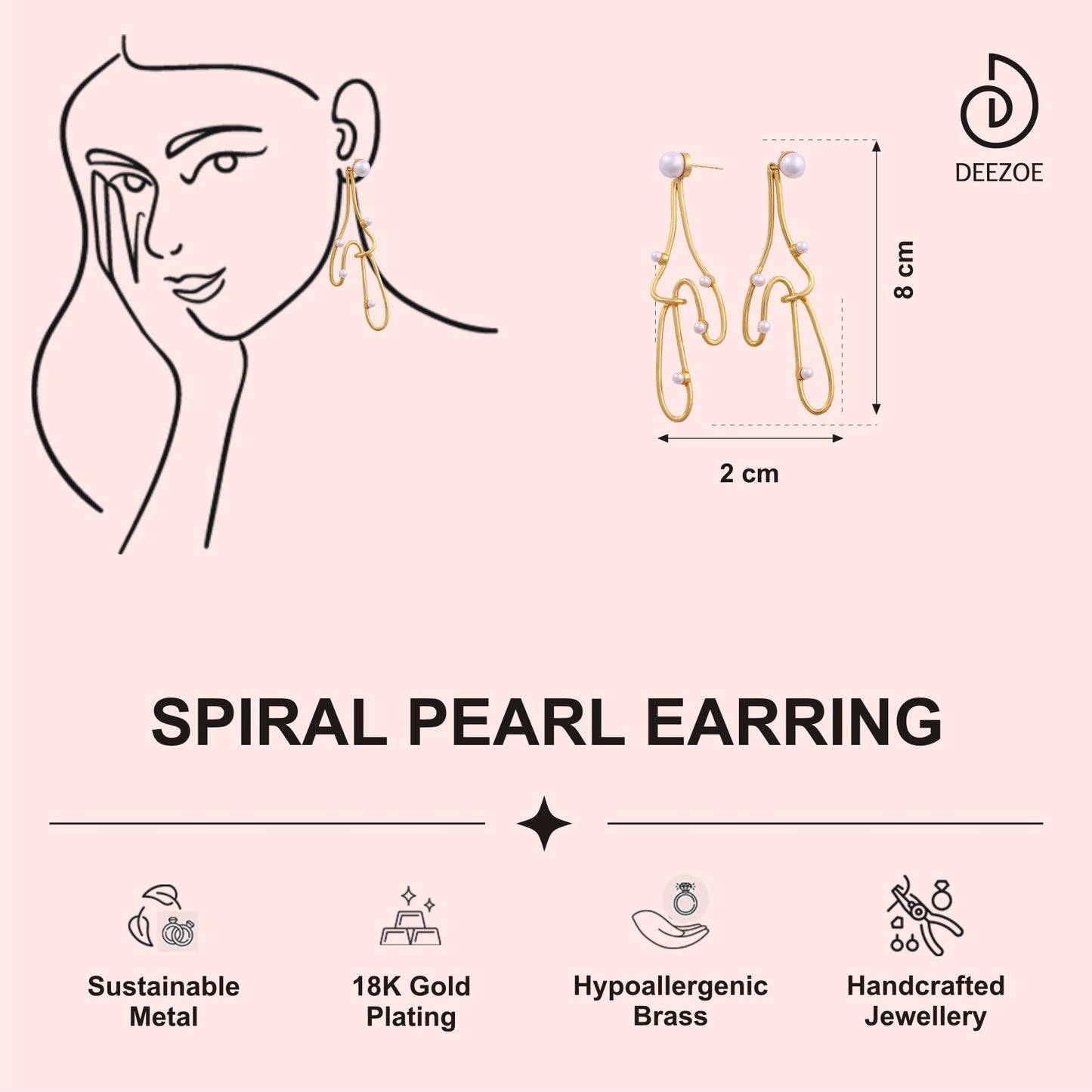 SPIRAL PEARL EARRING