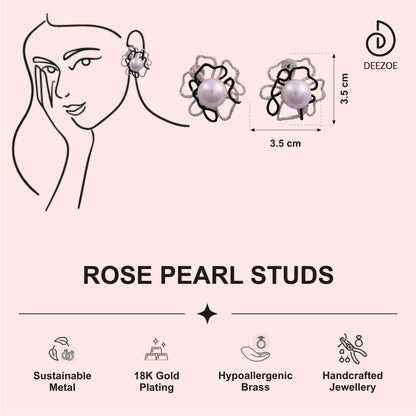 ROSE PEARL STUDS